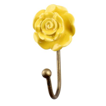 Yellow Flower Ceramic Wall Hook